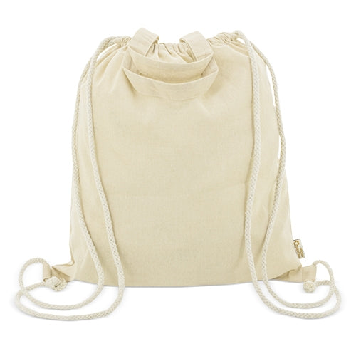 BOLSA MOCHILA DE ALGODÓN RECICLADO "AGRA" - 10073-CR