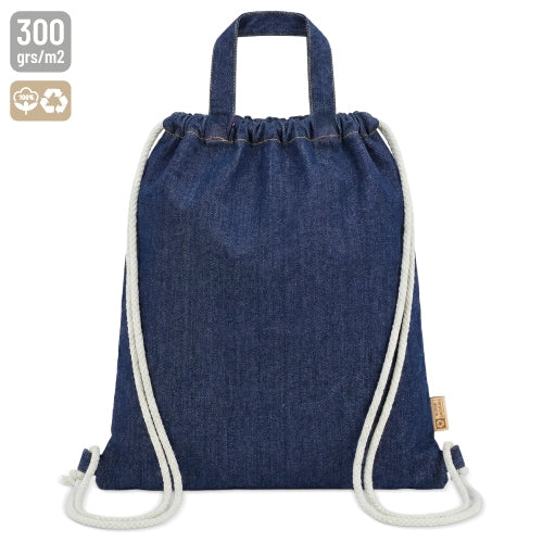 BOLSA MOCHILA DE ALGODÓN RECICLADO "AGRA" DENIM - 10073-DE