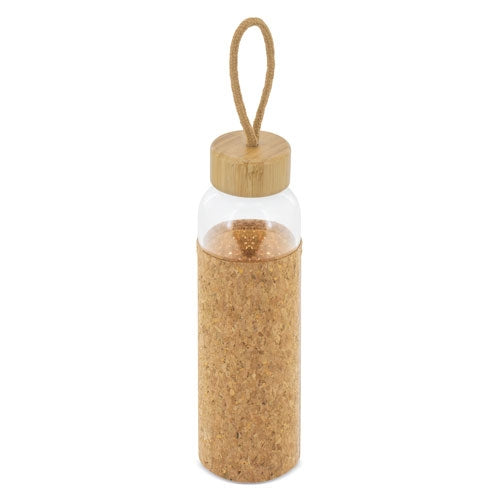 BOTELLA CRISTAL TAPON BAMBU/CORCHO "ZASI" - 10930