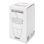 VASO 450 ML CON PAJITA DE CRISTAL "DELICATESSEN" - 10973