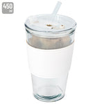 VASO 450 ML CON PAJITA DE CRISTAL "DELICATESSEN" - 10973