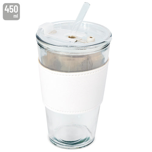 VASO 450 ML CON PAJITA DE CRISTAL "DELICATESSEN" - 10973