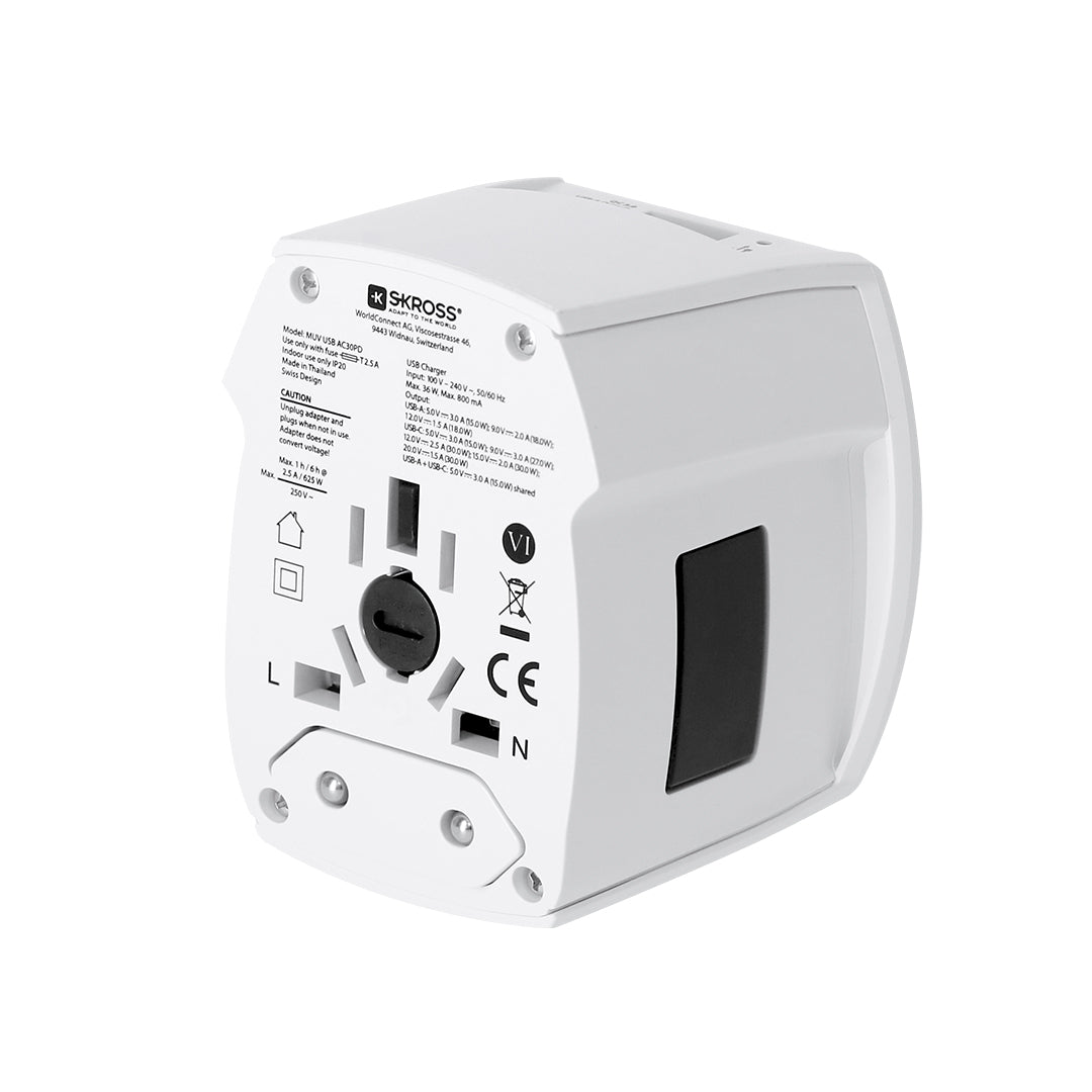 Adaptador Viaje Universal Skross MUV USB 30W PD