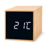 RELOJ DESPERTADOR BAMBU CON ALARMA Y TEMPERATURA - Z-1718