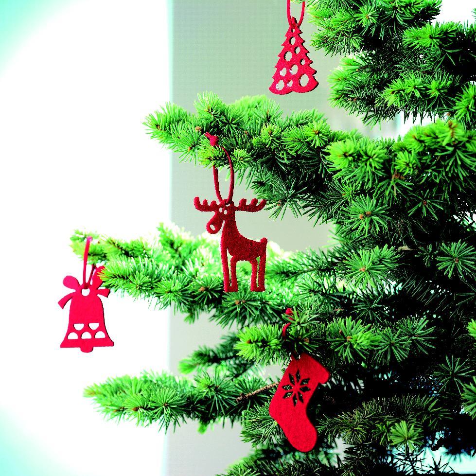 Set 6 adornos árbol en fieltro