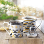 Taza, plato y filtro en caja
