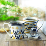 Taza, plato y filtro en caja