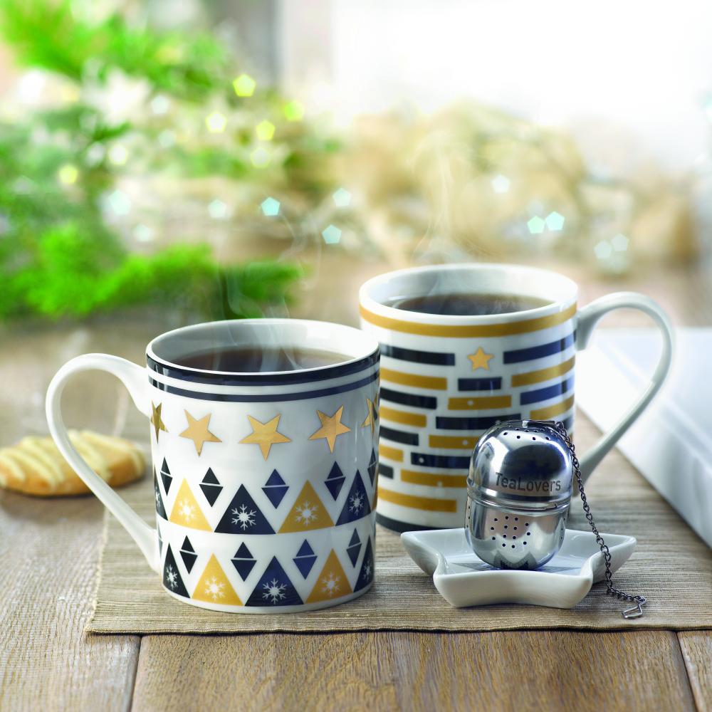 Taza, plato y filtro en caja