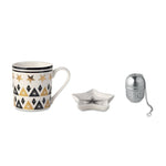 Taza, plato y filtro en caja