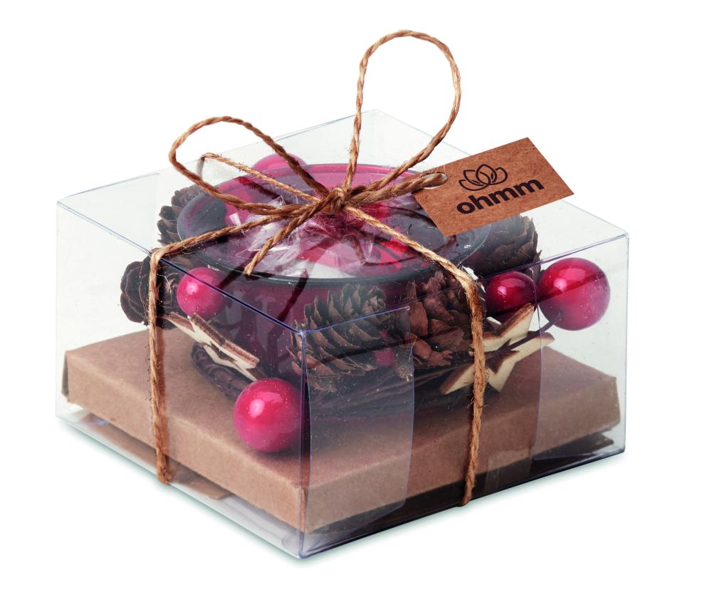 Portavelas navideño