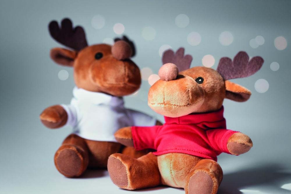 Reno de peluche con capucha