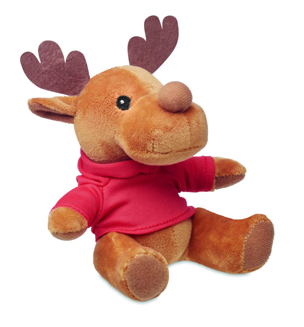 Reno de peluche con capucha