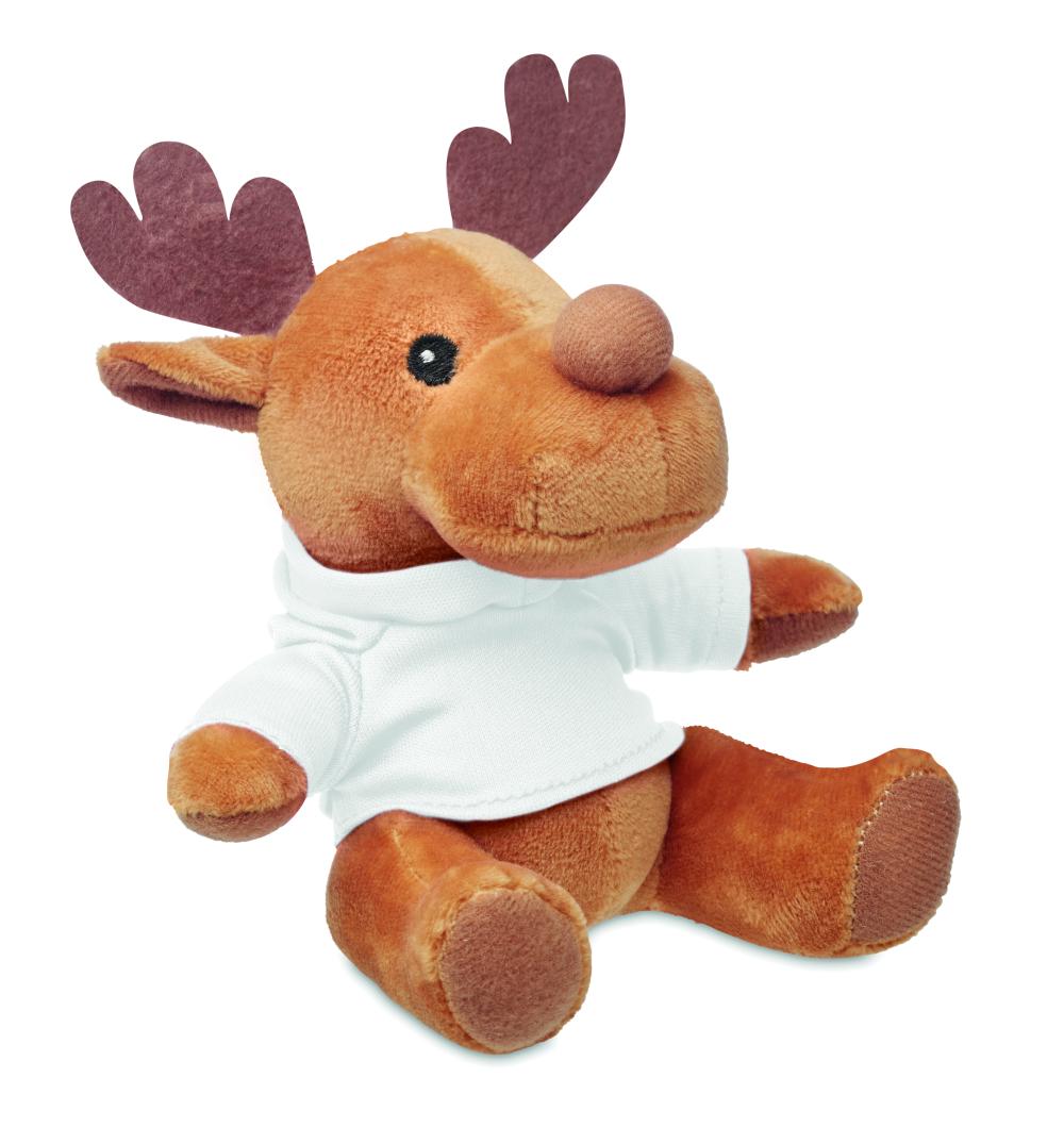 Reno de peluche con capucha