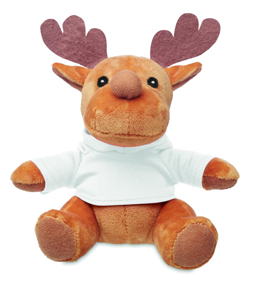 Reno de peluche con capucha