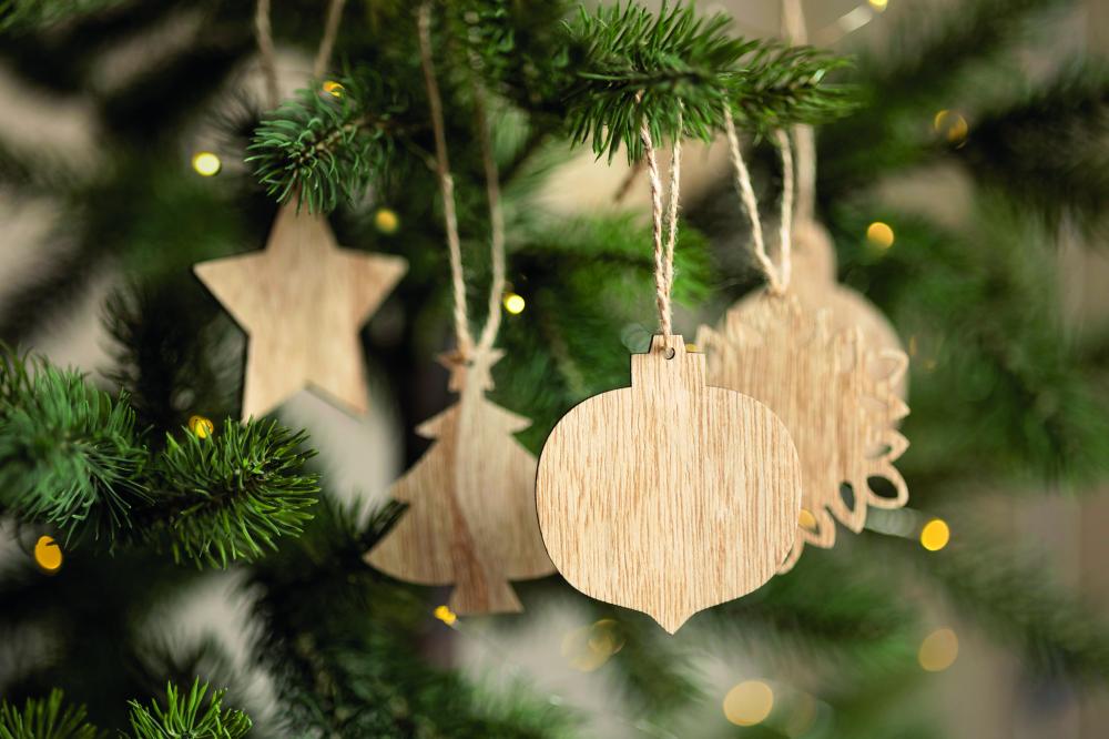 Adornos navideños de madera