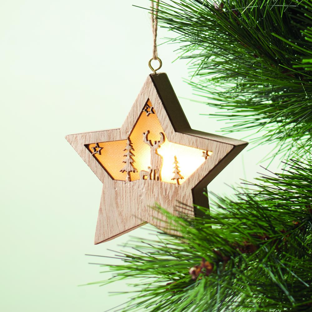 Estrella de MDF con luz