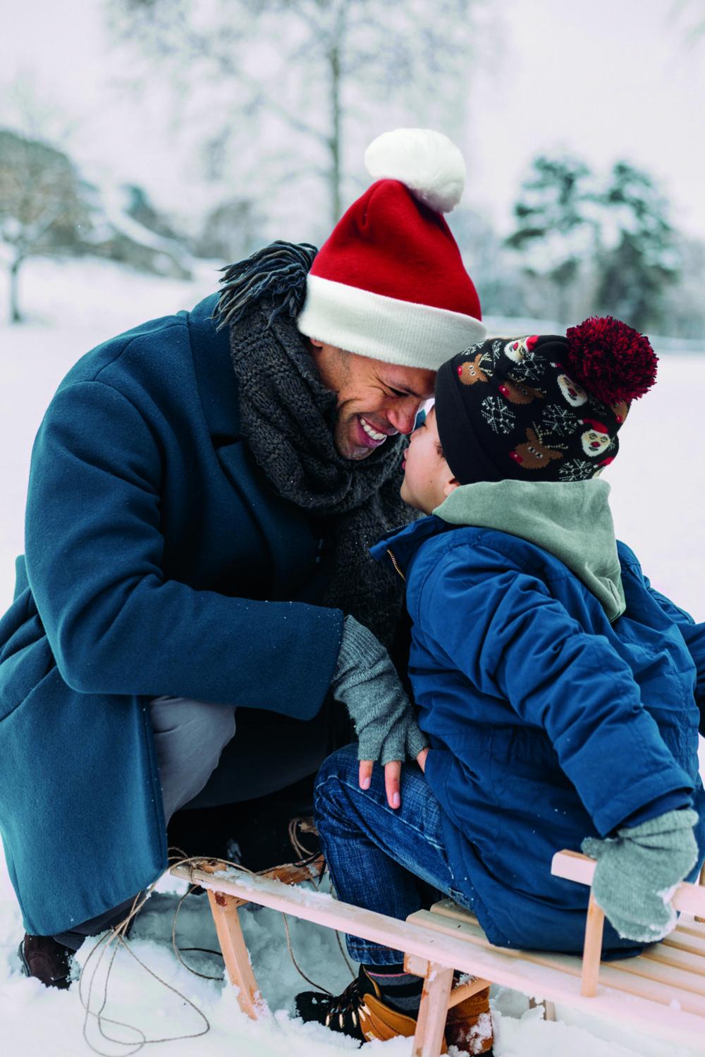 Gorro de punto navideño