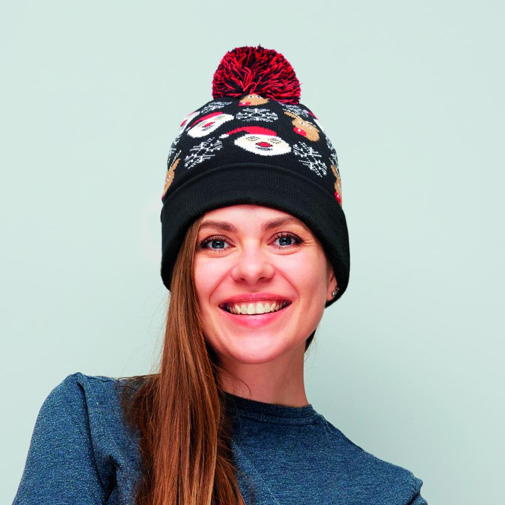 Gorro de punto navideño