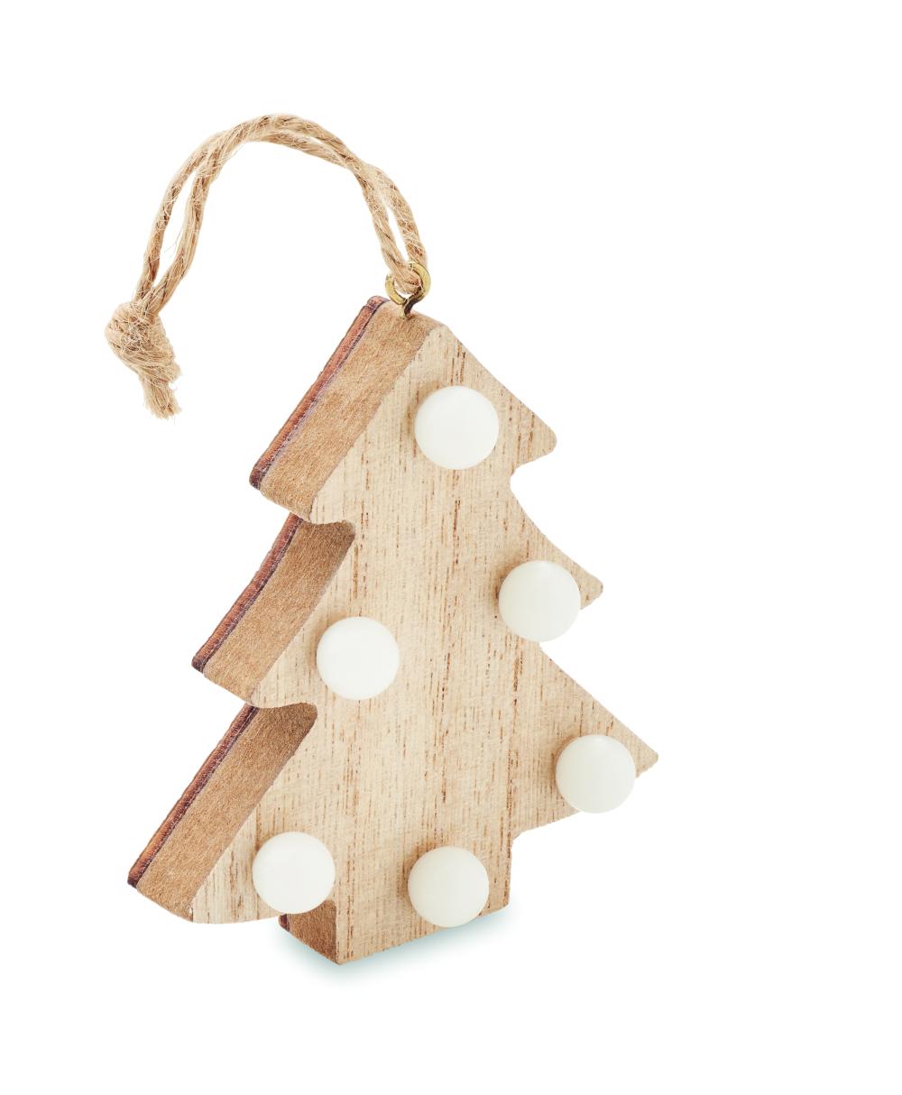 Árbol de madera con luces