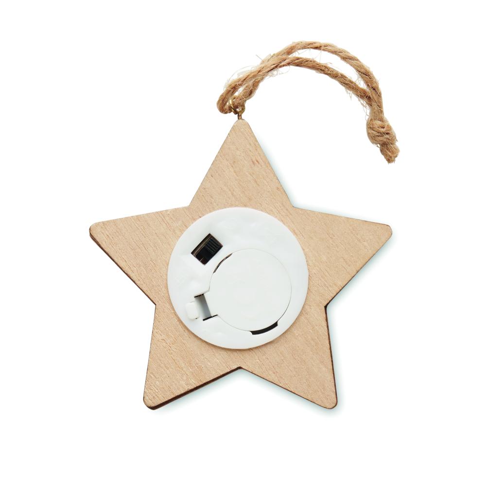 Estrella de madera con luces