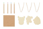 Set adornos madera y dibujar