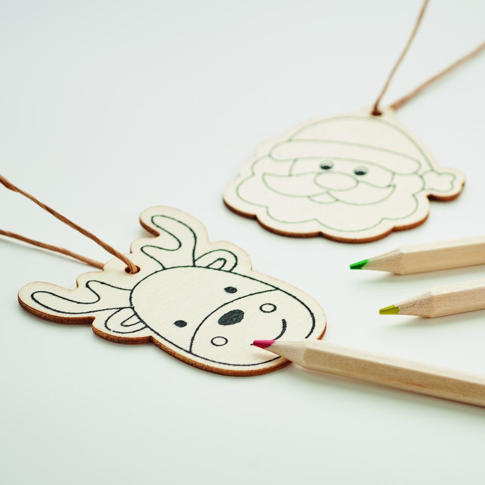 Set adornos madera y dibujar