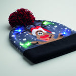Gorro de punto navideño LED
