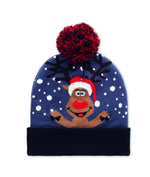 Gorro de punto navideño LED