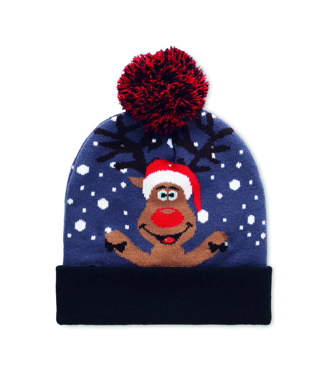Gorro de punto navideño LED