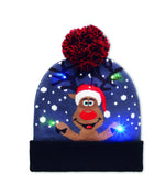 Gorro de punto navideño LED