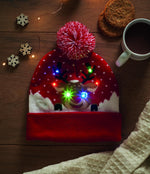 Gorro de punto navideño LED
