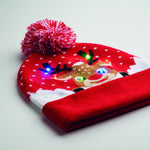 Gorro de punto navideño LED