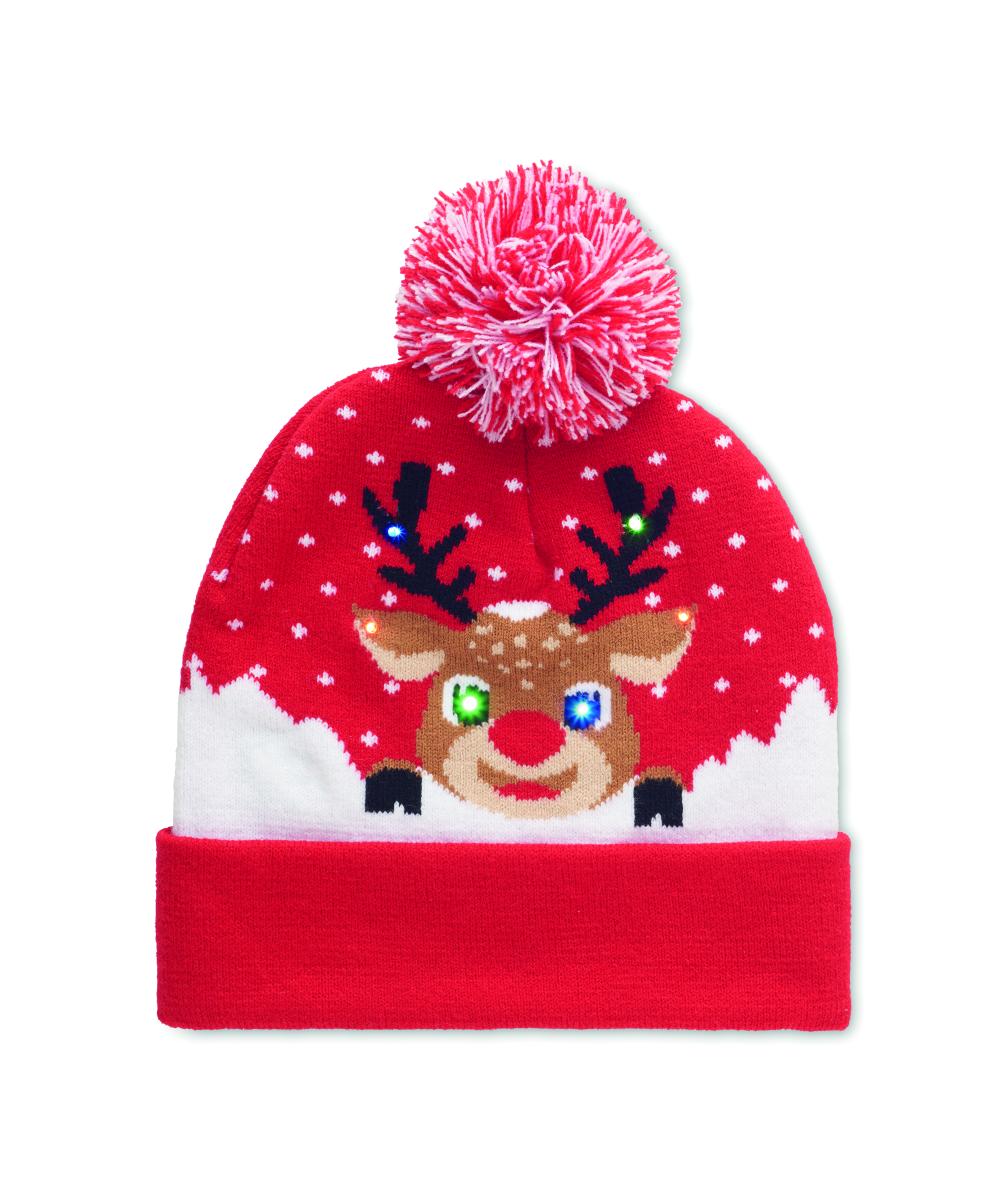 Gorro de punto navideño LED