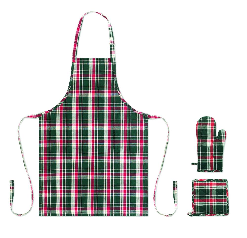 Set cocina algodón a cuadros