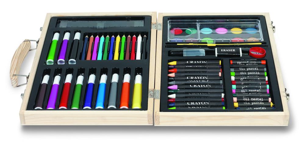 Set pinturas en caja de madera