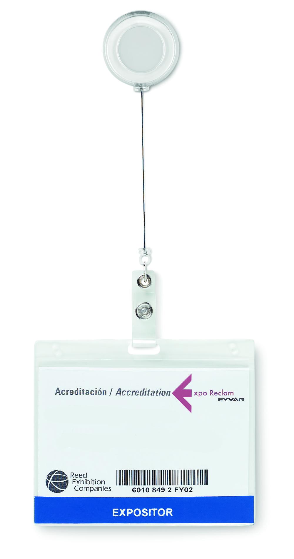 Insignia con clip transparente