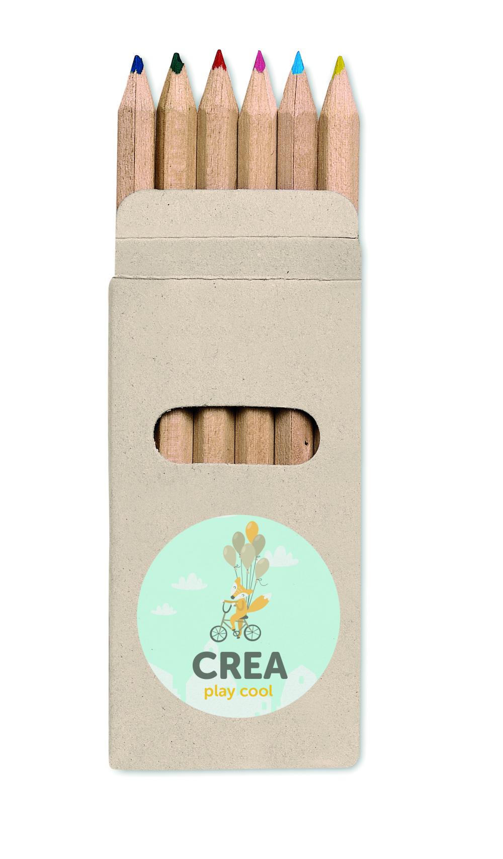 6 lápices de colores en caja