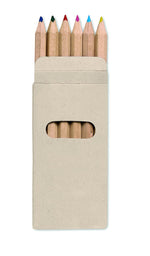 6 lápices de colores en caja