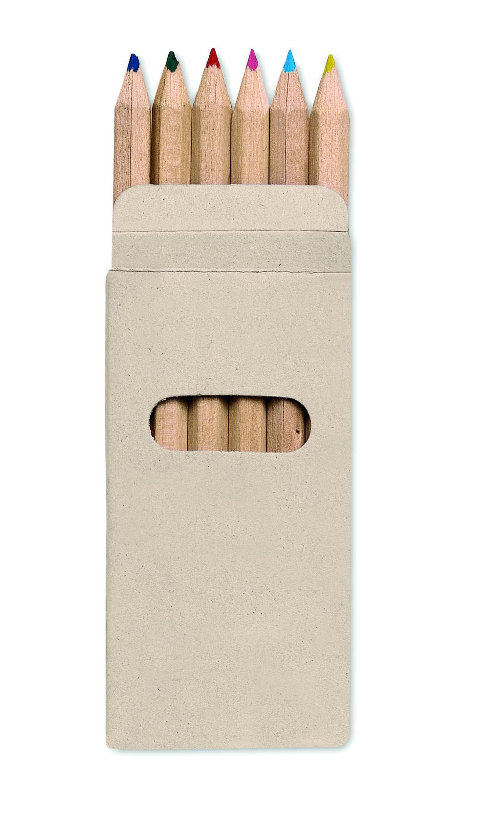 6 lápices de colores en caja