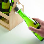 Caja de bambú para 6 cervezas