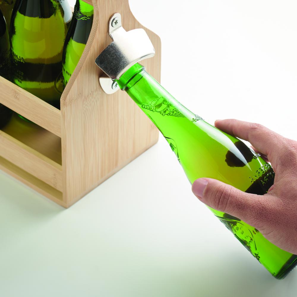 Caja de bambú para 6 cervezas
