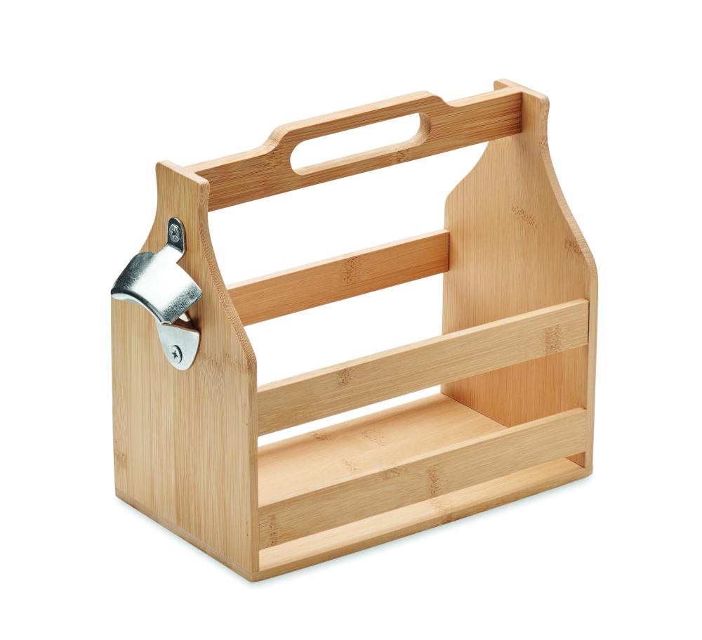 Caja de bambú para 6 cervezas