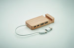 HUB USB de 4 puertos de bambú