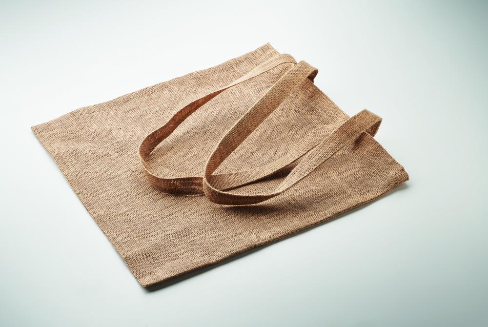 Bolsa de yute de asas largas