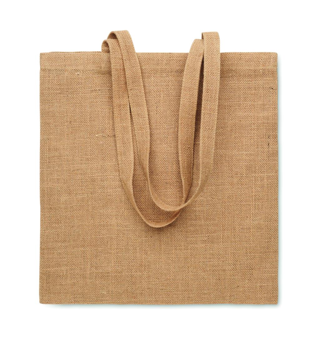 Bolsa de yute de asas largas