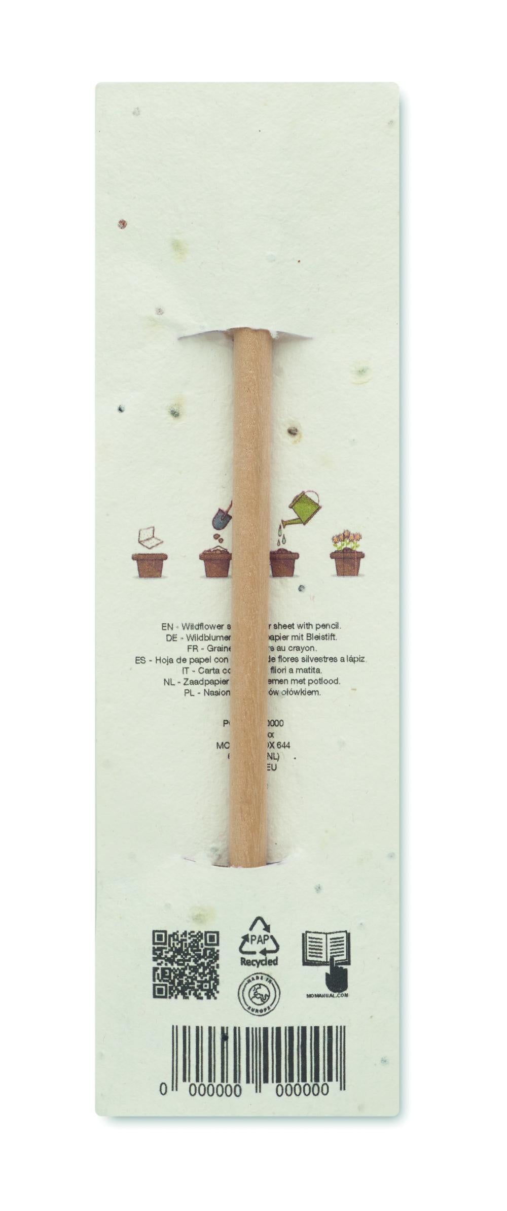 Lápiz madera envase semillas