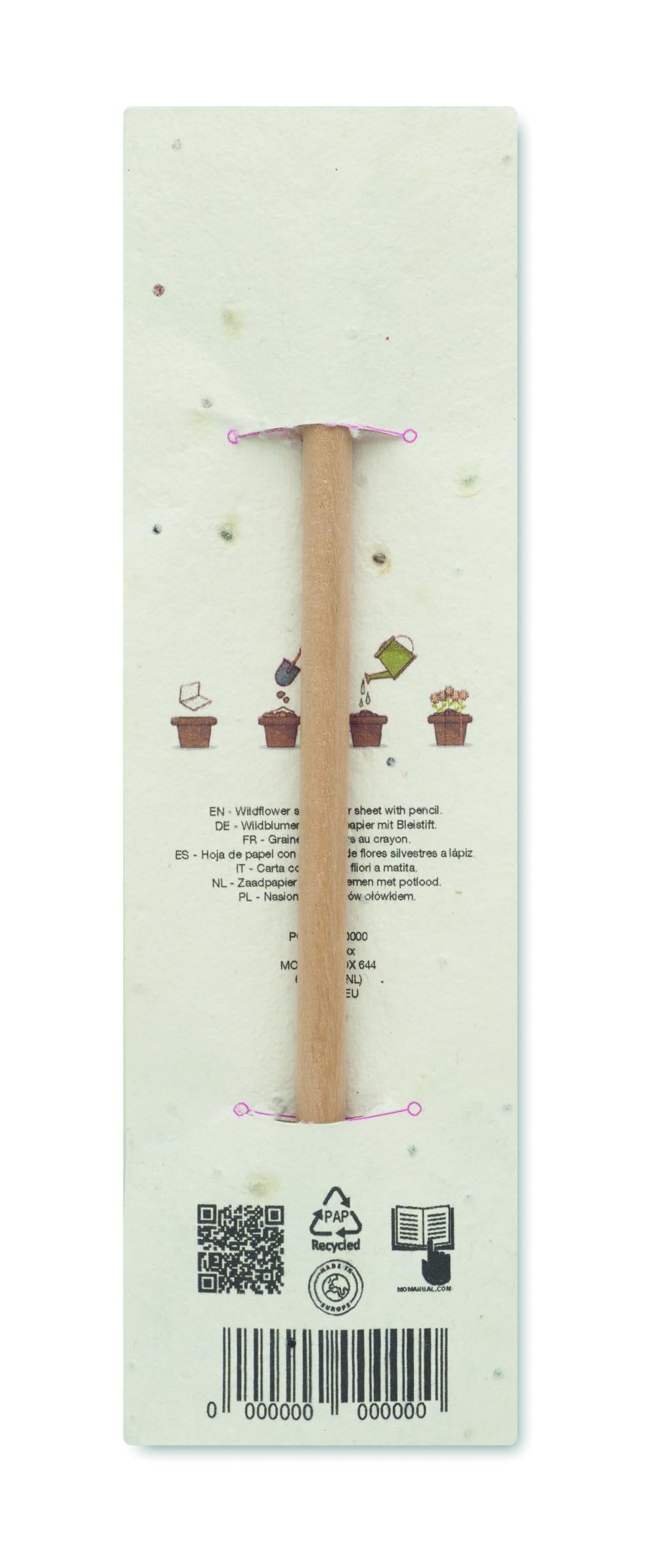 Lápiz madera envase semillas