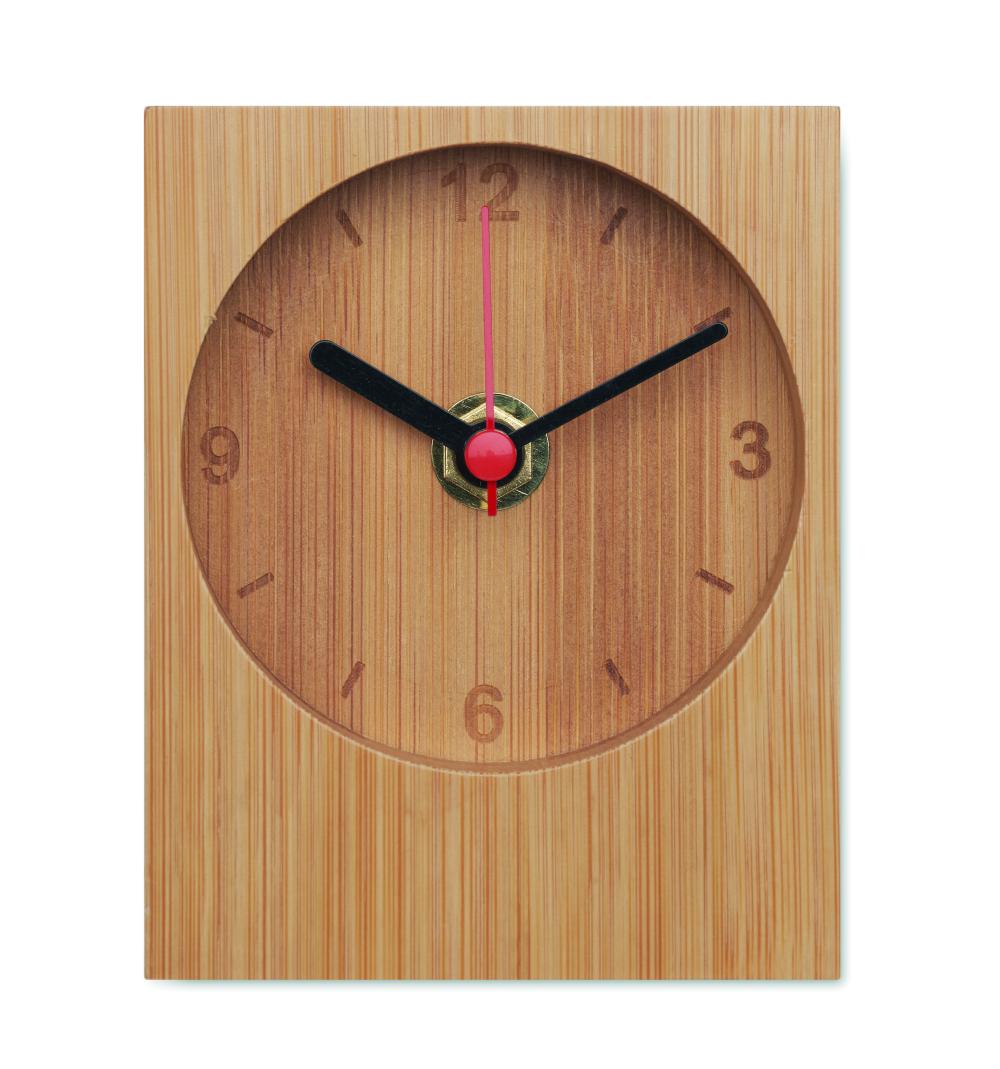 Reloj de sobremesa de bambú