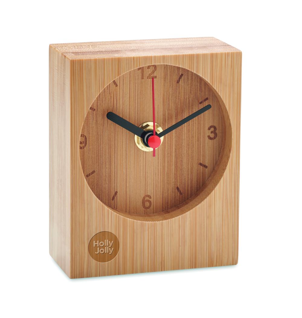 Reloj de sobremesa de bambú