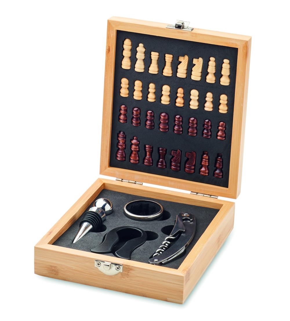 Tablero ajedrez juego de vino